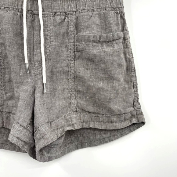 Athleta Cabo Linen 4” Short in Osprey Grey Drawstring Waist Casual Sporty Travel - Picture 12 of 16